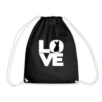 French bulldog bulldog mom dad gift - Drawstring Bag - black - Front