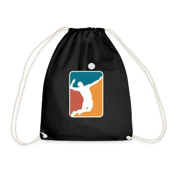 Volleyball volleyball player beach volleyball gift - Drawstring Bag - black - Front