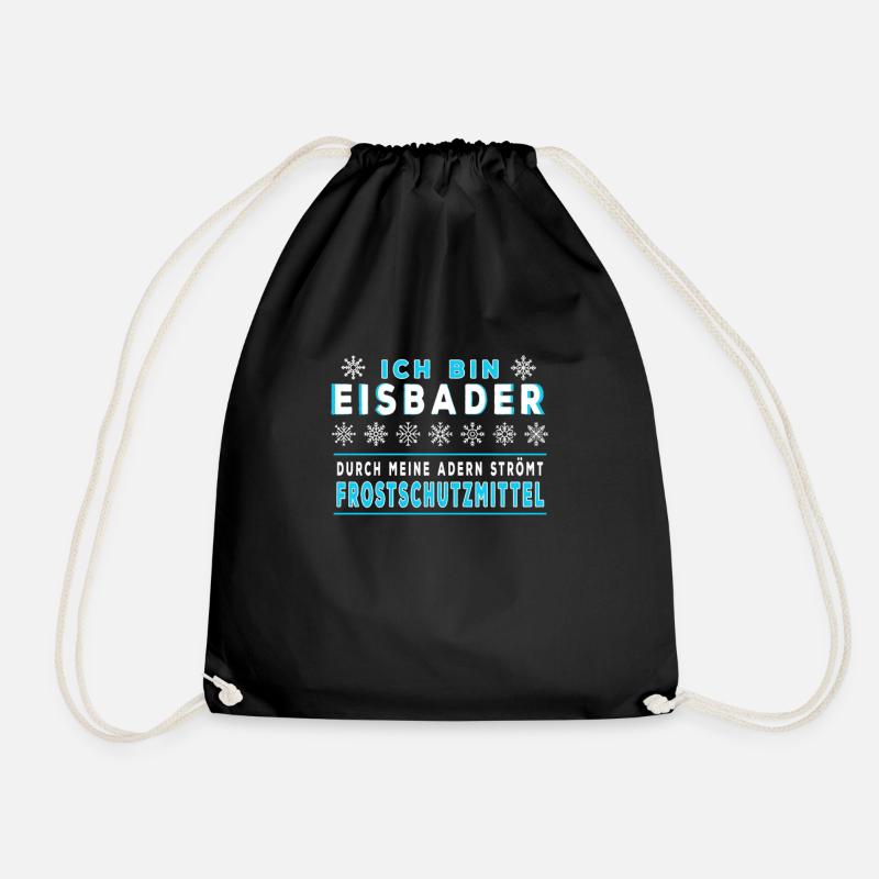 Eisbader Eisbaden Eis schwimmer Kältebad Geschenk - Turnbeutel - Schwarz