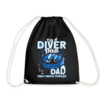 Scuba diving diver diving gift - Drawstring Bag - black - Front