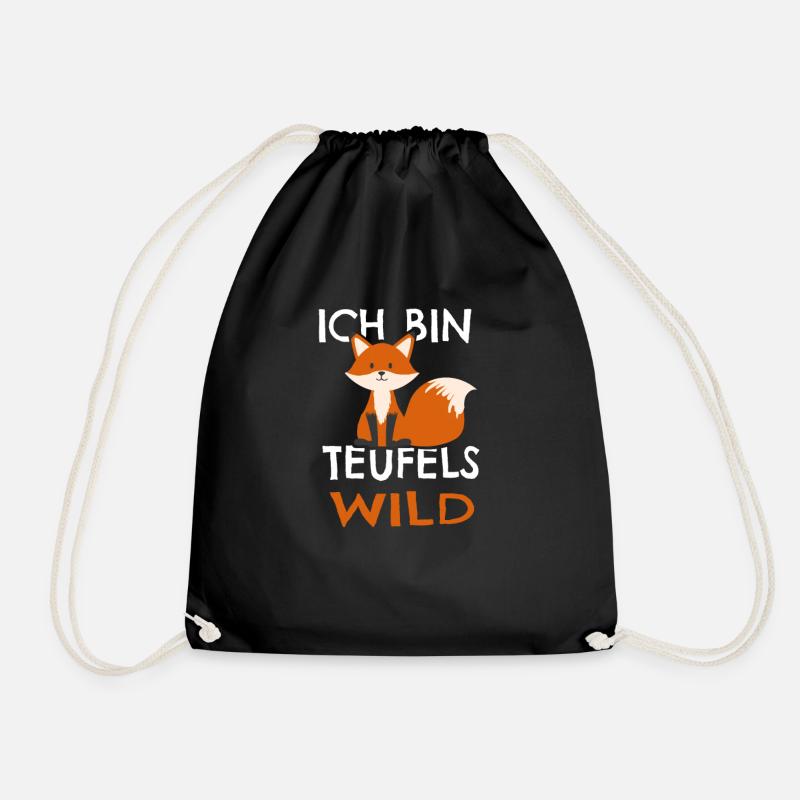 Fuchs teufels wild Füchs lustiger Spruch - Turnbeutel - Schwarz