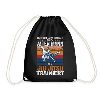 Jiu Jitsu - Kampfsport Training Retro Geschenk - Turnbeutel - Schwarz - Vorne