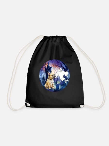Dog in the graveyard - Drawstring Bag - black