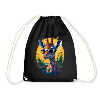 Girafe cool - Sac de sport léger - noir - Devant