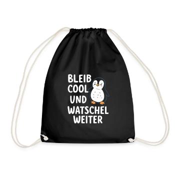 Penguin Little Penguins Emperor Penguin - Drawstring Bag - black - Front