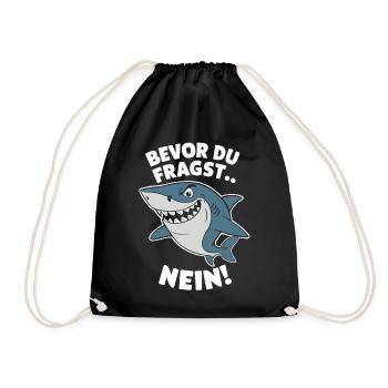 Hai Haifisch Haie Haifische - Turnbeutel - Schwarz - Vorne