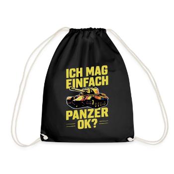 Panzer Kampfpanzer Panzerkampfwagen Panzerfahrer - Turnbeutel - Schwarz - Vorne