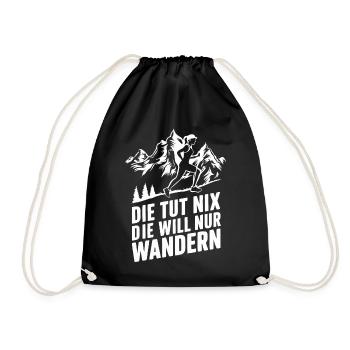 Hiking Hikers Hike Mountains Forest - Drawstring Bag - black - Front