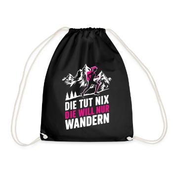 Hiking Hikers Hike Mountains Forest - Drawstring Bag - black - Front