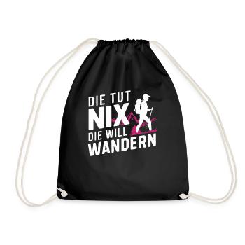 Hiking Hikers Hike Mountains Forest - Drawstring Bag - black - Front