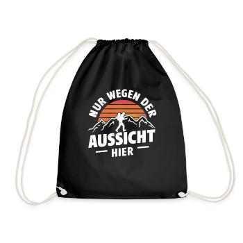 Hiking Hikers Hike Mountains Forest - Drawstring Bag - black - Front