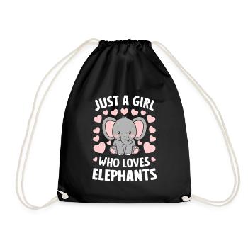 Elephant Animal Elephants Zoo - Drawstring Bag - black - Front
