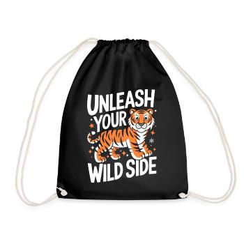 Tiger Animal Zoo Wild Animal - Drawstring Bag - black - Front