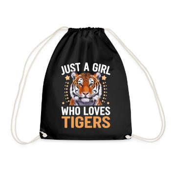 Tiger Animal Zoo Wild Animal - Drawstring Bag - black - Front