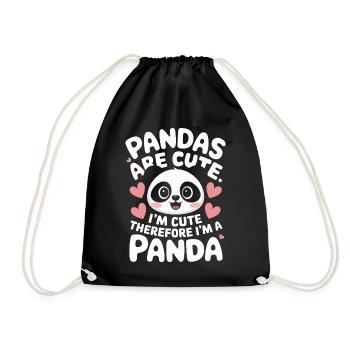 Panda Bear Panda Animal Pandas - Drawstring Bag - black - Front
