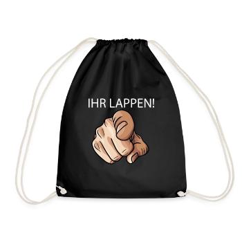Ihr Lappen Lustig Zeigefinger Hand - Turnbeutel - Schwarz - Vorne