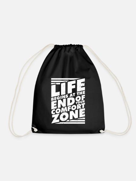 Life Begins At The End Of Your Comfort Zone - Turnbeutel - Schwarz