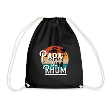 papa au rhum idée cadeau citation humour - Sac de sport léger - noir - Devant