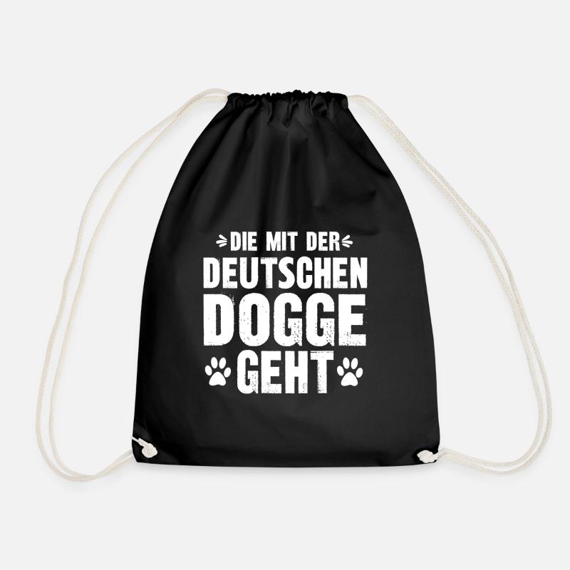 Die mit der Deutschen Dogge geht - Turnbeutel - Schwarz