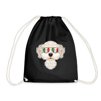 Bichon Frize Italy Sunglasses I Italian Flag - Drawstring Bag - black - Front