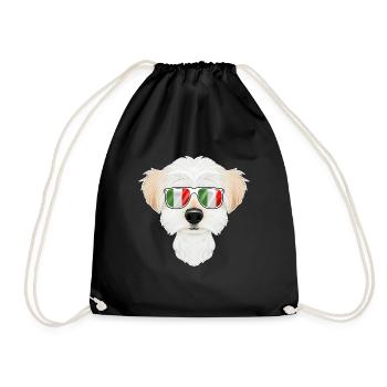 Maltese Italy Sunglasses I Italian Flag - Turnbeutel - Schwarz - Vorne