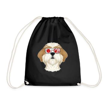 Shih Tzu Japan Sunglasses I Japanese Flag - Turnbeutel - Schwarz - Vorne