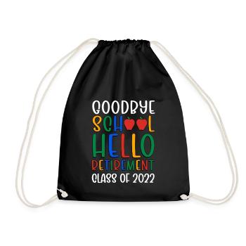 Teacher Retirement 2022 Retired Teacher Pension - Drawstring Bag - black - Front