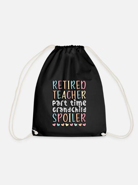 Teacher Retirement Retired school teacher Pension - Drawstring Bag - black