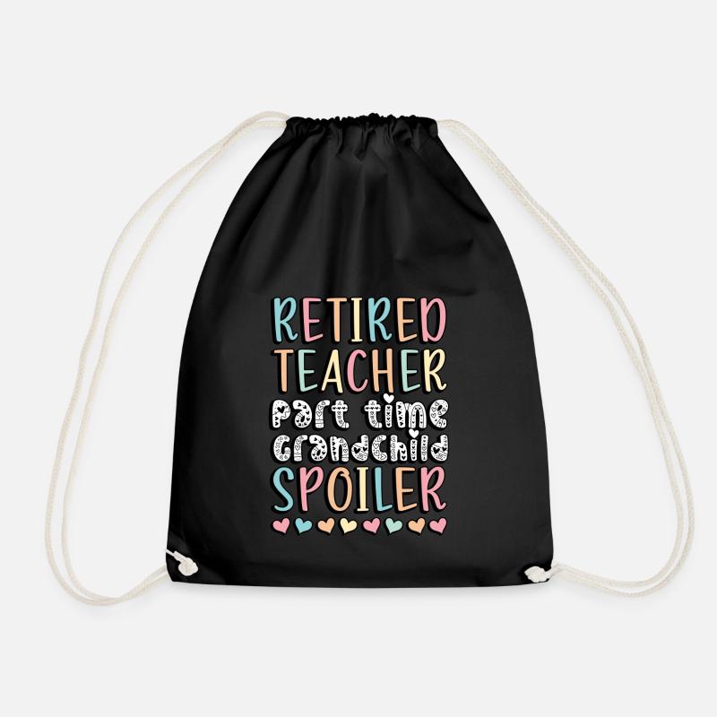 Teacher Retirement Retired school teacher Pension - Drawstring Bag - black