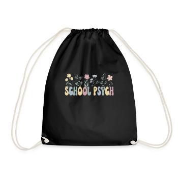 School Psychologist Gift School Psychology Therapy - Drawstring Bag - black - Front