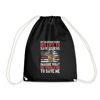 Fier pompier Grand-père pompier Grand-père pompier - Sac de sport léger - noir - Devant