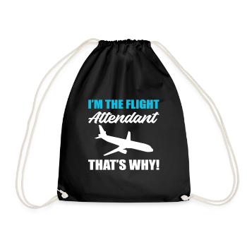 The Flight Attendant Stewardess Gift - Drawstring Bag - black - Front