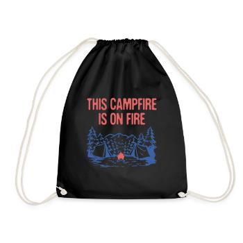 This Campfire Is on Fire Camping Dad Jokes Camper - Drawstring Bag - black - Front
