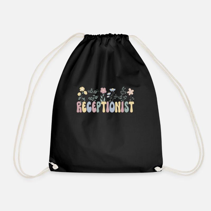 Receptionist Staff Receptionist Receptionist - Drawstring Bag - black