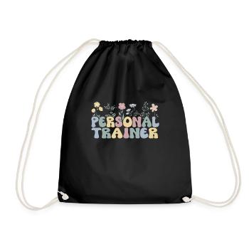 Personal Trainer Gift Fitness Trainer Workout - Drawstring Bag - black - Front