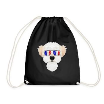 Maltese France Sunglasses I French Flag - Turnbeutel - Schwarz - Vorne