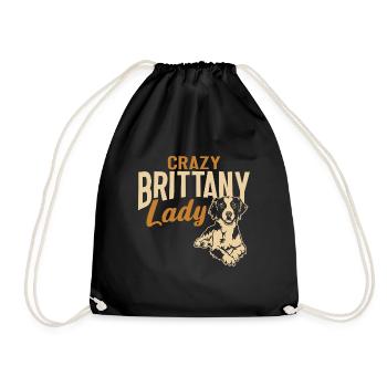 French Brittany Spaniel Epagneul Breton Gift - Drawstring Bag - black - Front