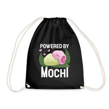 Powered By Mochi Funny Japanese Mochi Lover - Turnbeutel - Schwarz - Vorne