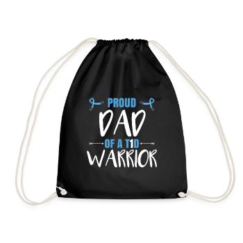 Proud Dad Of A T1D Warrior - Drawstring Bag - black - Front