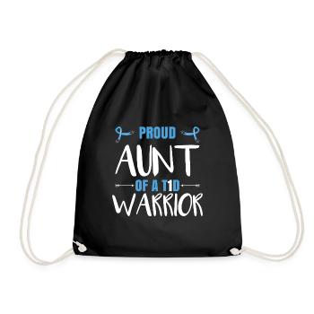 Proud Aunt Of A T1D Warrior - Drawstring Bag - black - Front
