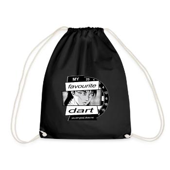 Dart Anime Motiv, Dart Player + Anime Fans - Drawstring Bag - black - Front