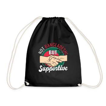 Not Bangladeshi But Supportive Country Travel - Drawstring Bag - black - Front