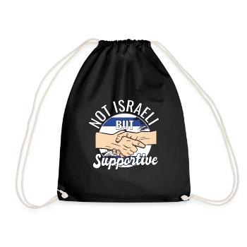 Not Israeli But Supportive Country Traveler - Drawstring Bag - black - Front