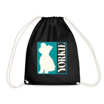 Yorkie Yorkshire Terrier Silhouette - Turnbeutel - Schwarz - Vorne