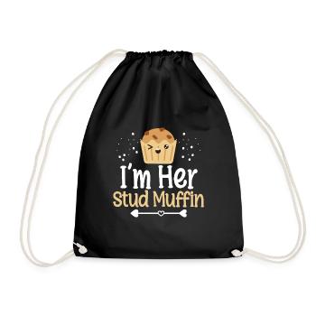 Pastry Chef Baker Cupcake Lover Men I'm Her Stud M - Drawstring Bag - black - Front