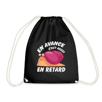 En avance c'est aussi en retard - Sac de sport léger - noir - Devant