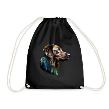 Golden Retriever - Turnbeutel - Schwarz - Vorne