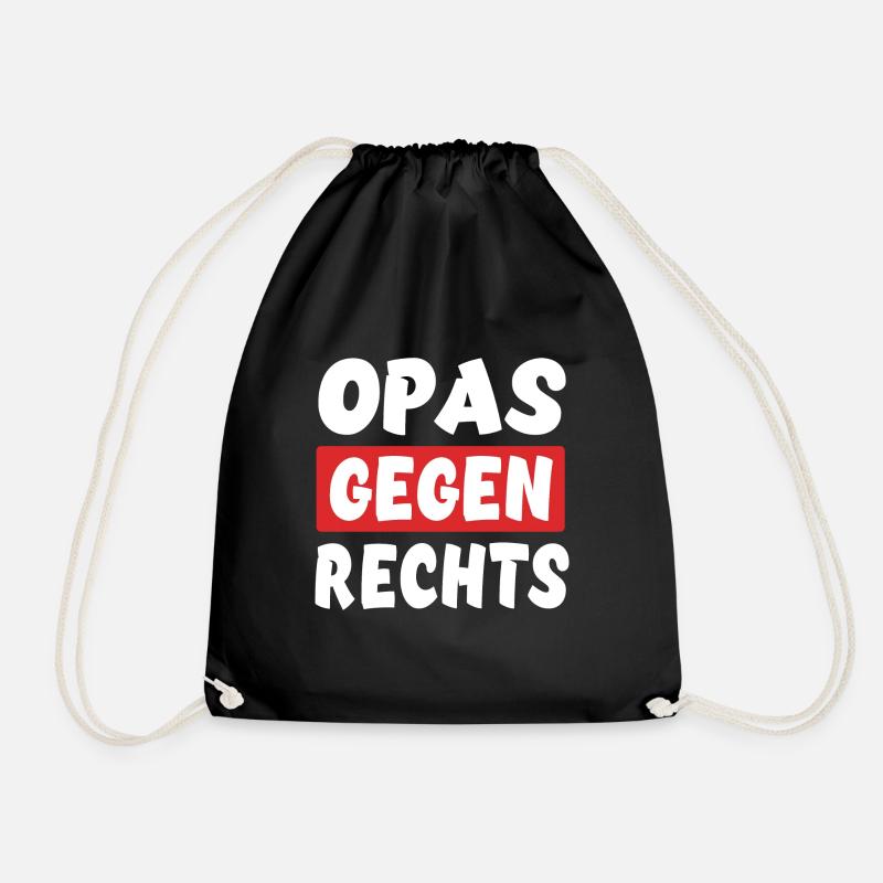 Opas Gegen Rechts - Rechts Nein Danke - Turnbeutel - Schwarz