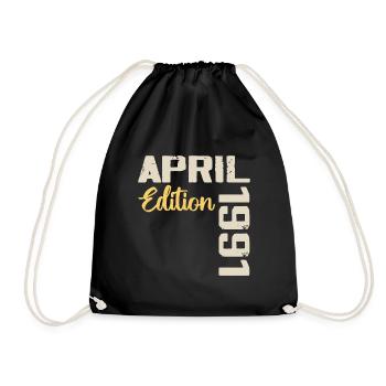 39 Year Anniversary April 1991 Birthday Gift - Drawstring Bag - black - Front