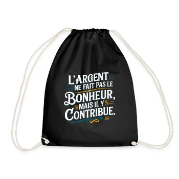 L'argent ne fait pas le bonheur - Sac de sport léger - noir - Devant